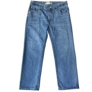 Levi’s Big Boy’s Waxed Denim Straight Jeans size 12 Husky (W32” x L27”), Blue